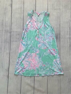 Lilly Pulitzer Mint Green Fansea print Essie Dress Size Small